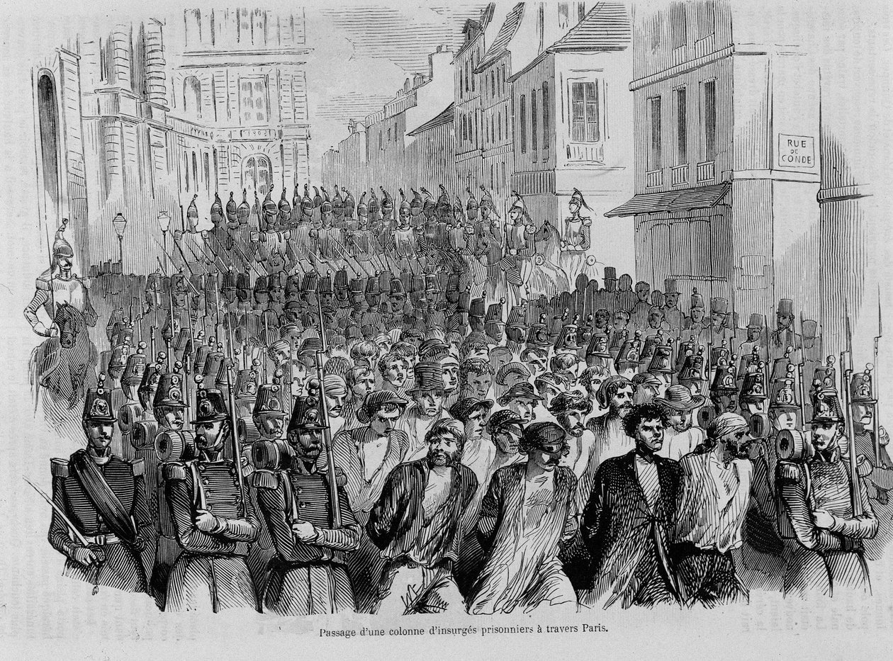 Passing a Column of Prisoner Insurgents Through Paris, Revolution of 1848 by Unknown artist