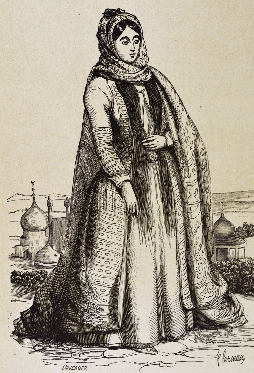 Persia (c19th). Society. Persian woman. Engraving. Private Collection by Unknown artist