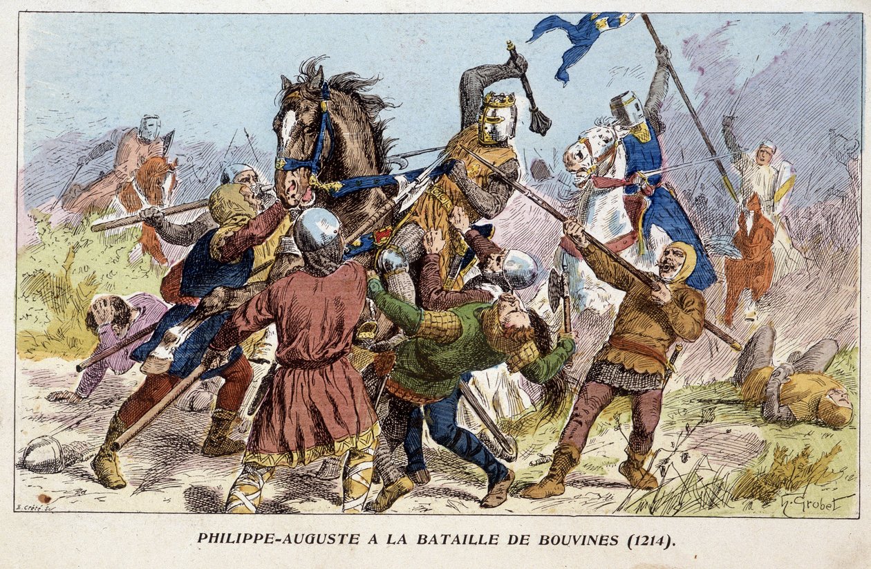 Philippe-Auguste at the Battle of Bouvines (1214) by Unknown artist
