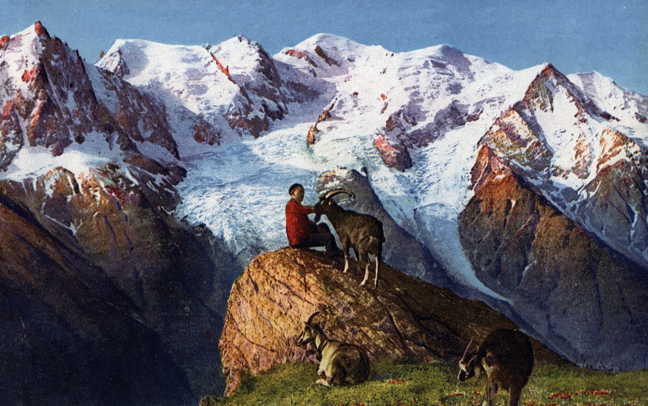 Planpraz, View on Mont Blanc, Chamonix by Unknown Artist