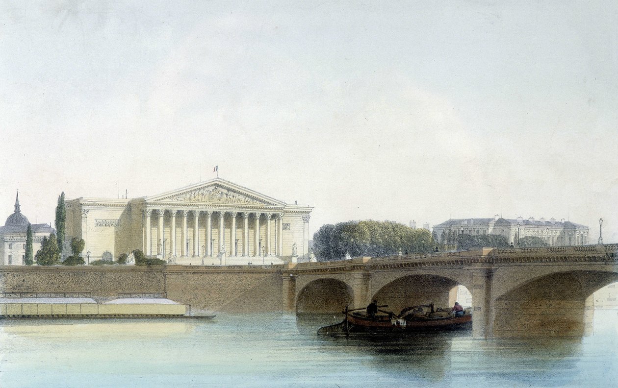 Pont de la Concorde, Lithograph of Aubrun, 19th Century by Unknown artist