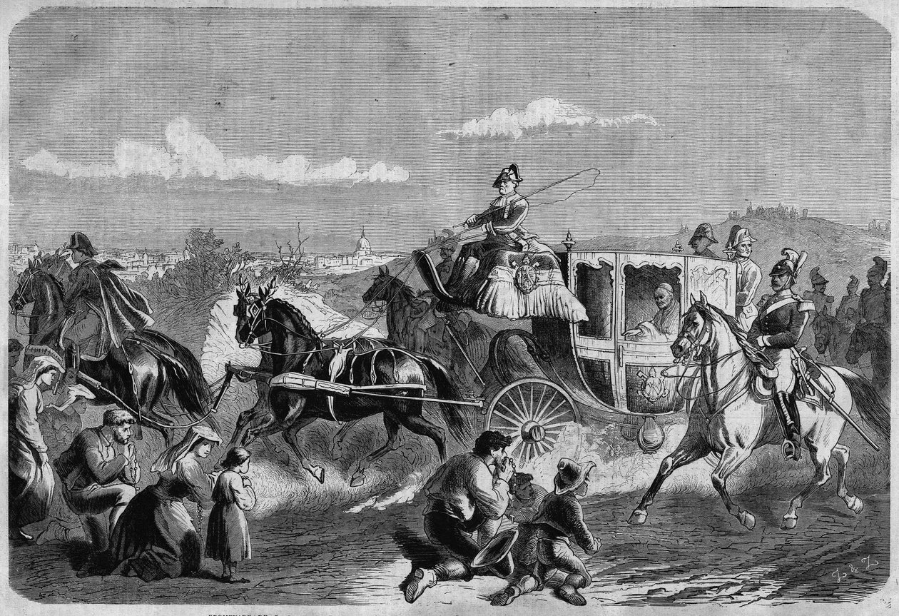 Pope Pius IX and his crew in the Roman countryside. In 