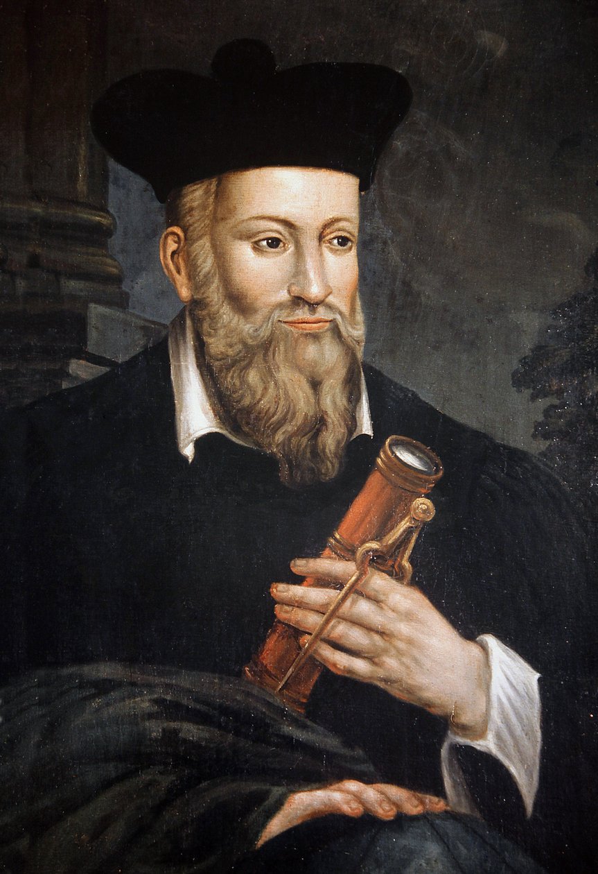 Portrait of Michel de Nostre-Dame (Nostradamus), Astrologer (1503-1566), Detail, Maison de Nostradamus, Salon de Provence, Bouches du Rhone