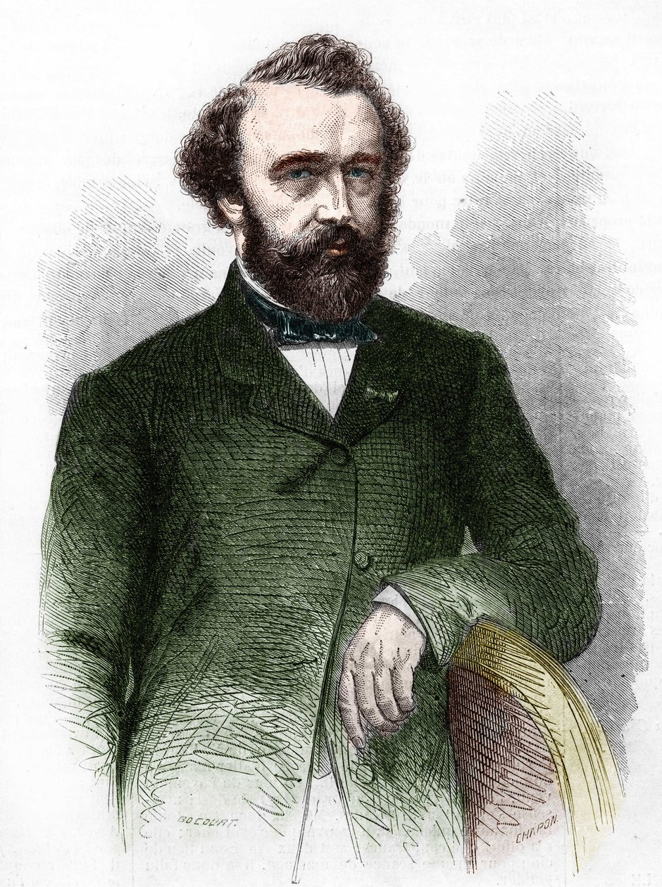 Portrait of Adolphe (Adolph) Sax, inventor of the Saxophone (1814-1894). by Unknown artist