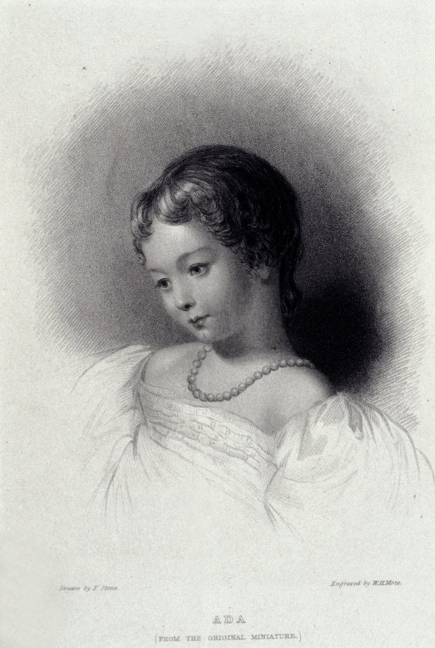 Portrait of Augusta Ada Byron who became Anna Lovelace, daughter of poet George Gordon Byron by Unknown artist