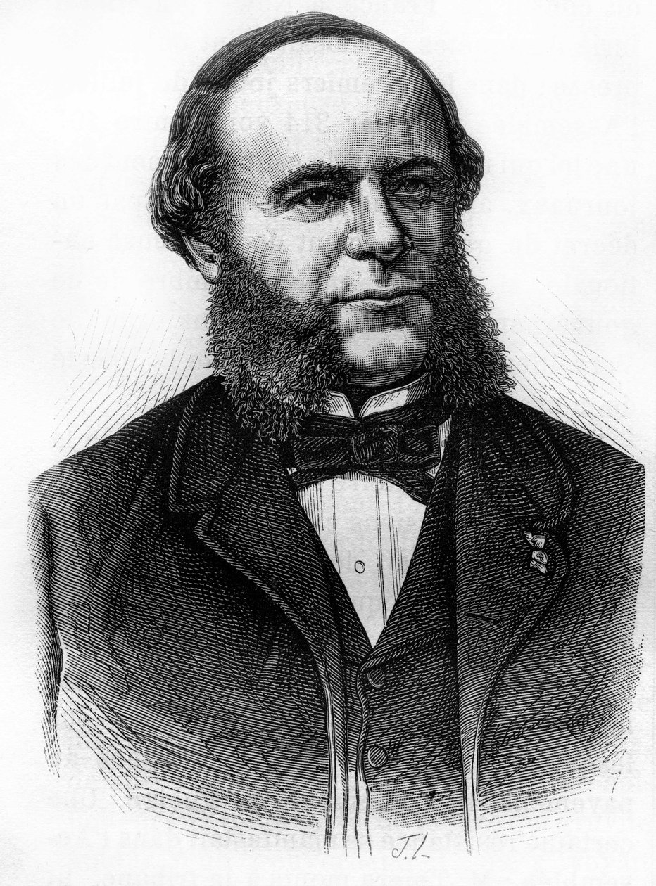 Portrait of Auguste Pouyer-Quertier. Engraving of the end of the 19th century in 