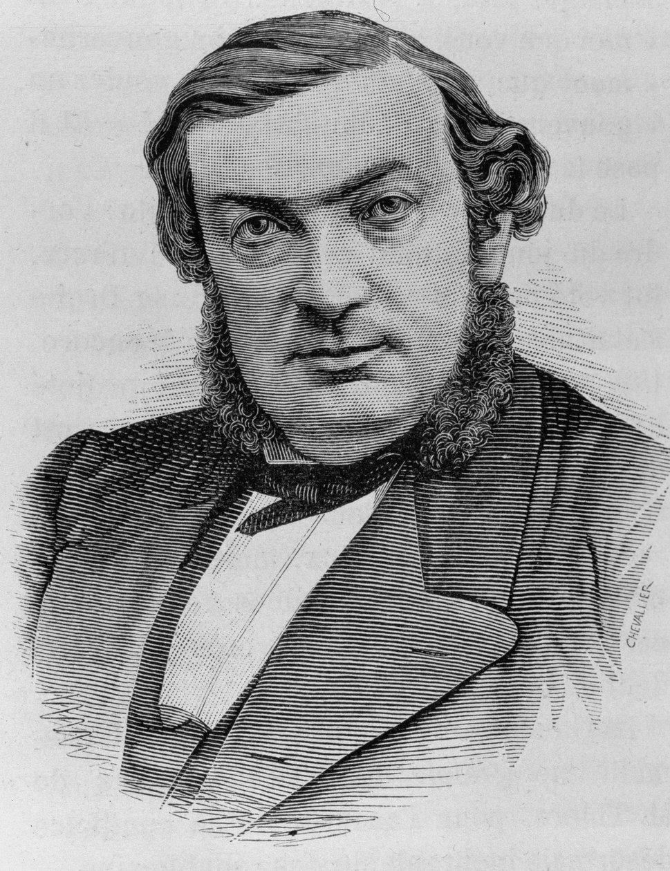 Portrait of Batbie. Engraving from 