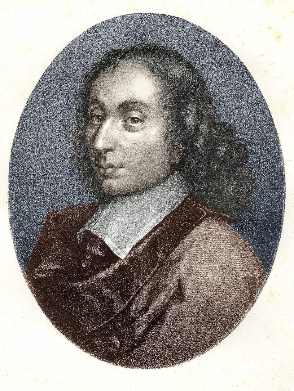 Portrait of Blaise Pascal - engraving of the 19th century. by Unknown artist