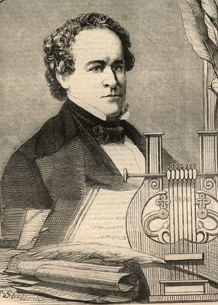 Portrait of Charles Anthon, American professor. Engraving in 