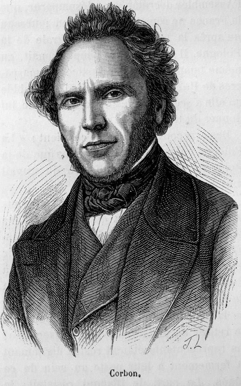 Portrait of Claude Anthime Corbon (1808-1891). Engraving of the end of the 19th century in Histoire de France by H. Martin by Unknown artist