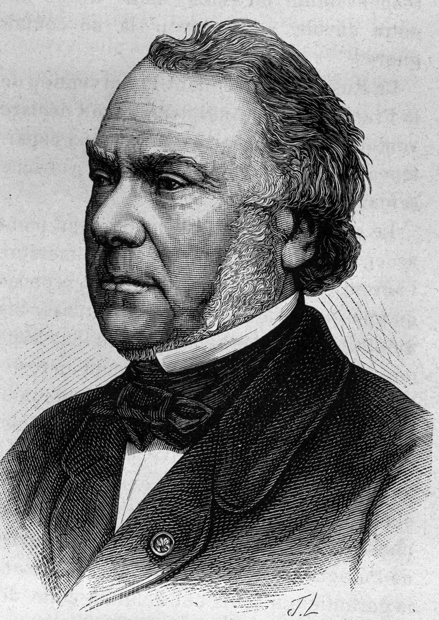 Portrait of Delangle. Engraving from the end of the 19th century in 