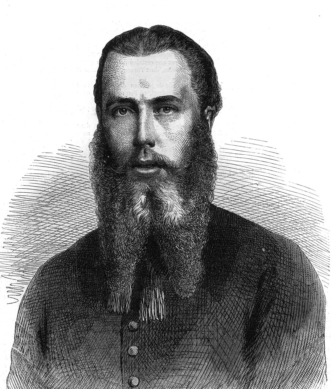Portrait of Emperor Maximilian I of Mexico (1832-1867). Engraving in 