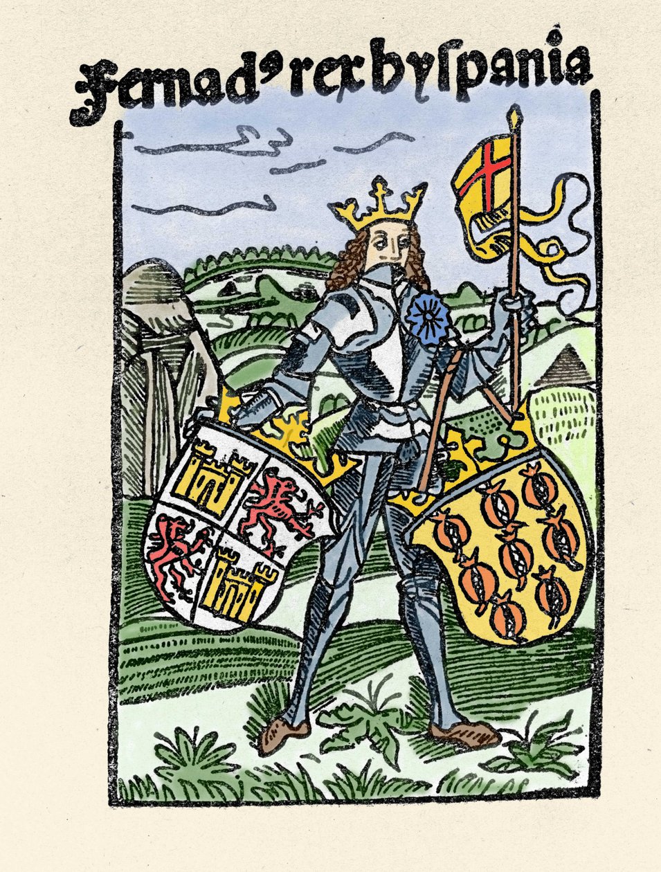 Portrait of Ferdinand I of Aragon the Just (1380-1416) king of Spain. Engraving from 