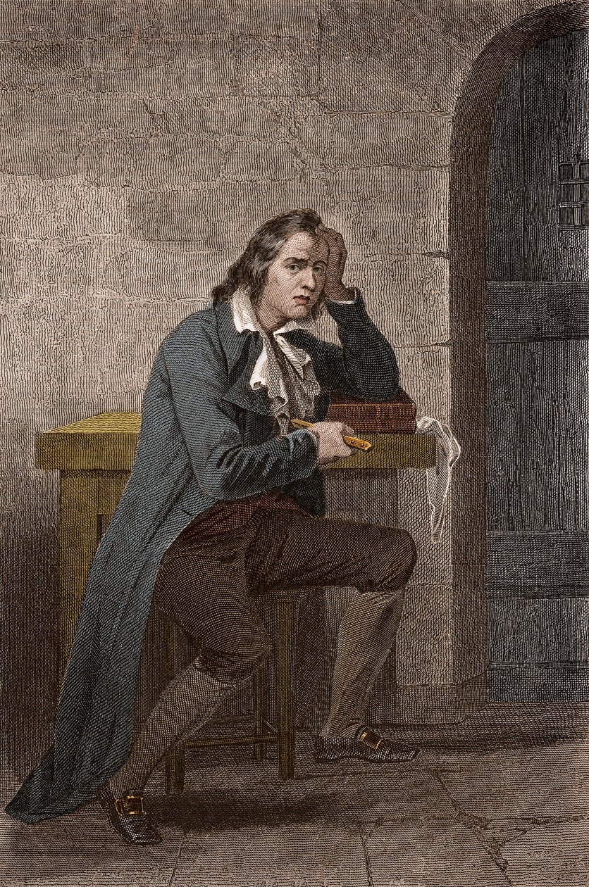 Portrait of Francois Babeuf dit Gracchus (1760-1797), French Revolutionary, Stabbing Himself - Anonymous Engraving by Unknown artist