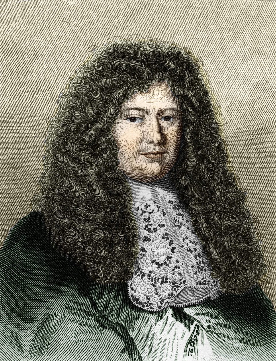 Portrait of François Michel Le Tellier, Marquis de Louvois (1639 - 1691), French politician - in Histoire des Français par Lavallée, engraving, sd. by Unknown artist