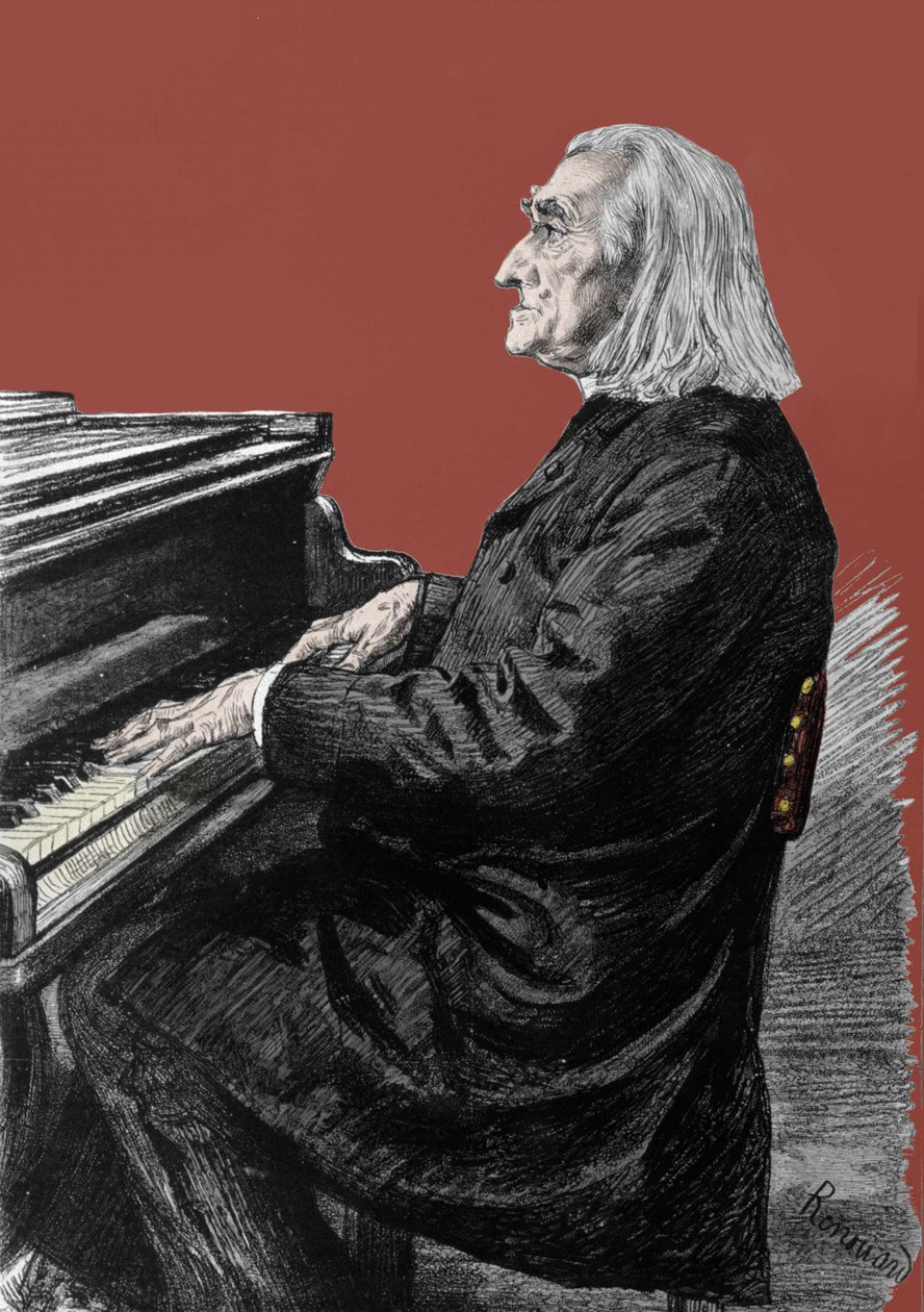Portrait of Franz Liszt, Hungarian piano composer and pianist by Unknown artist