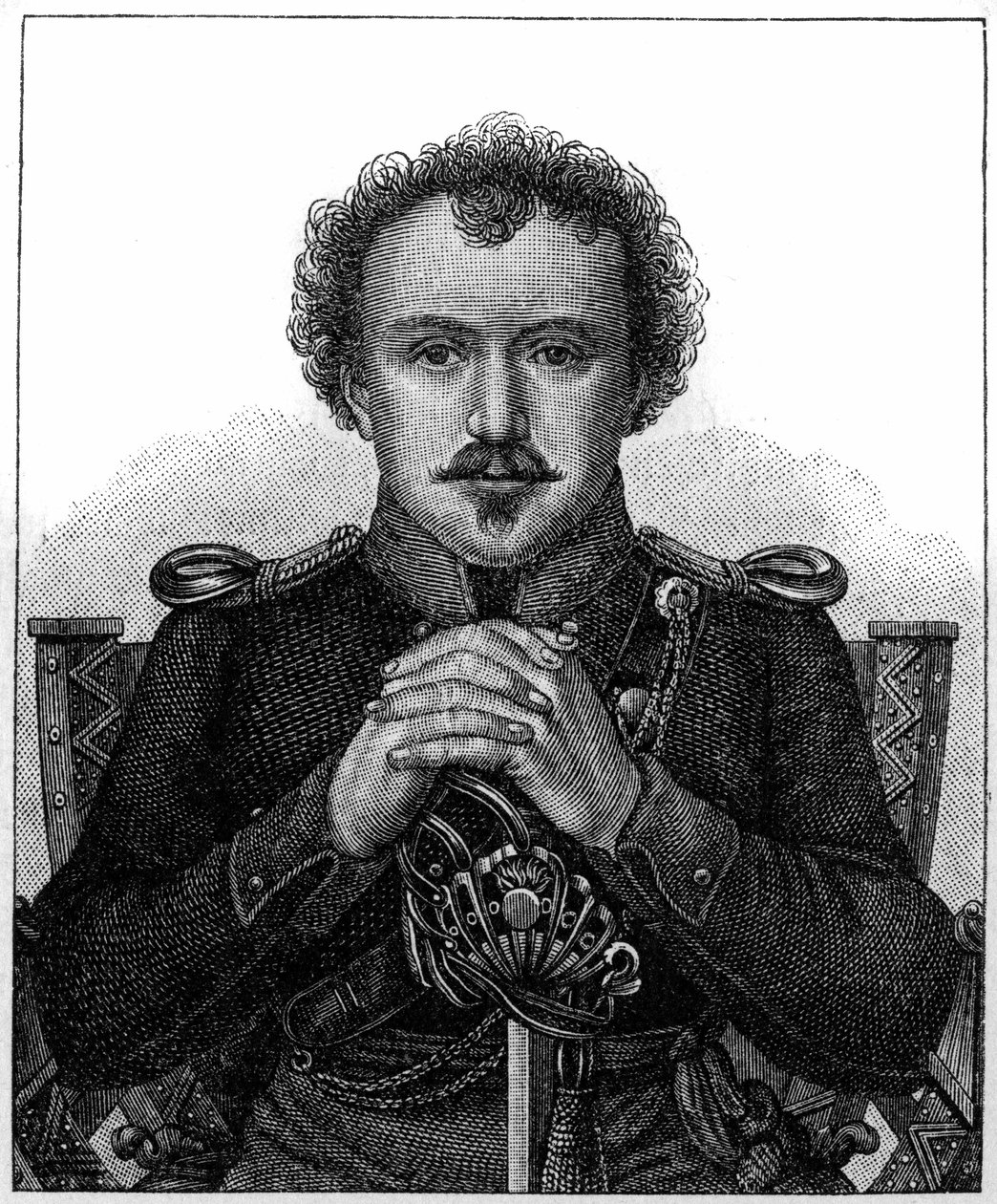 Portrait of Friedrich Heinrich Karl de la Motte, Baron Fouque known as La Motte-Fouque (1777-1843) German romantic writer by Unknown artist