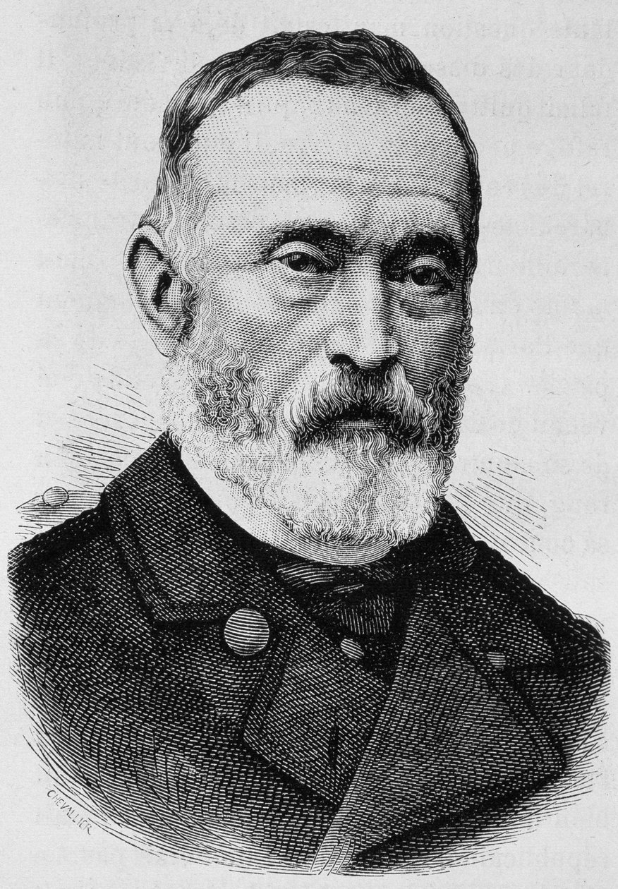 Portrait of General Clément Thomas (1809 - 1871). Engraving of the end of the 19th century in 