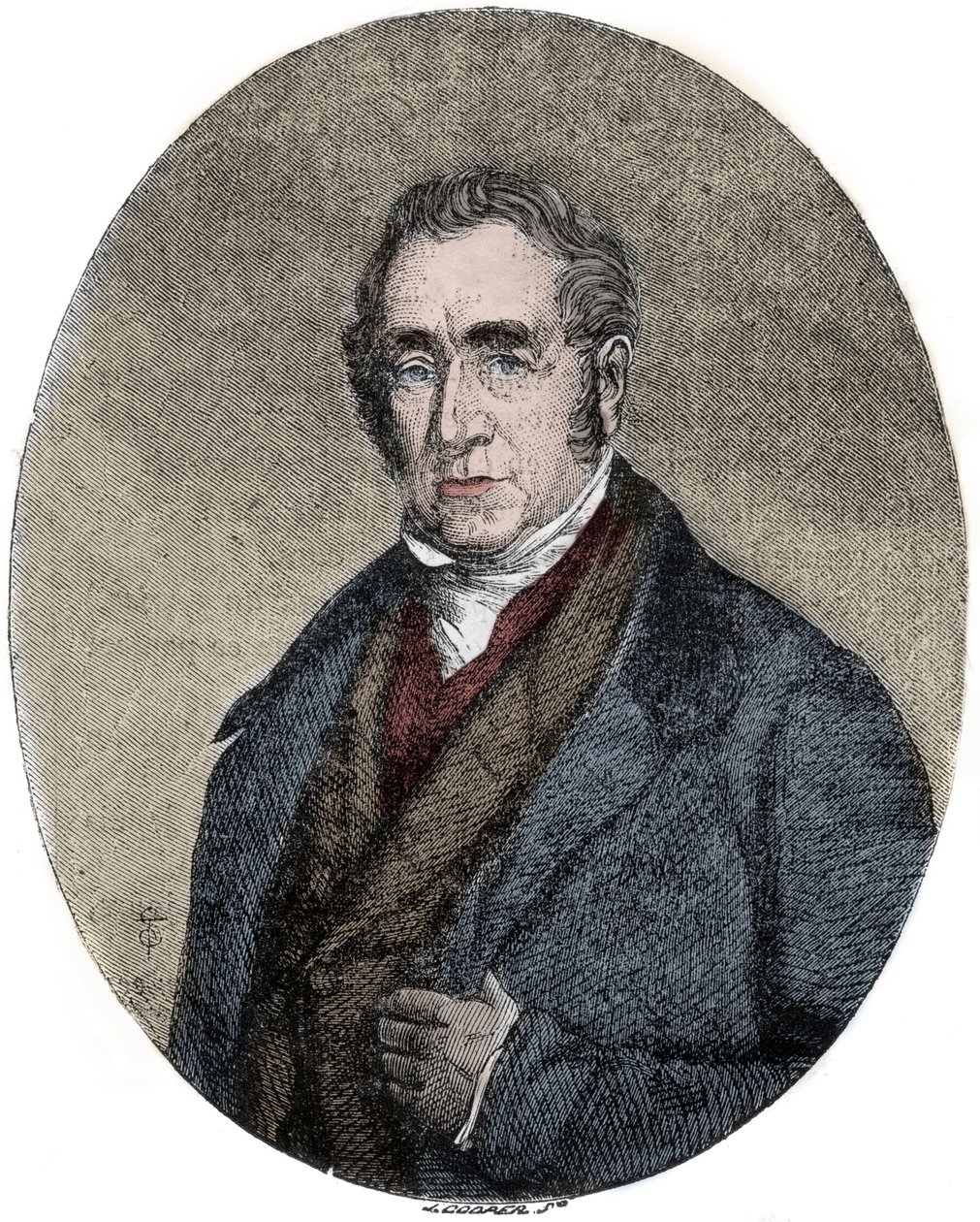 Portrait of George Stephenson (1781-1848), British engineer and pioneer of railway locomotives by Unknown artist