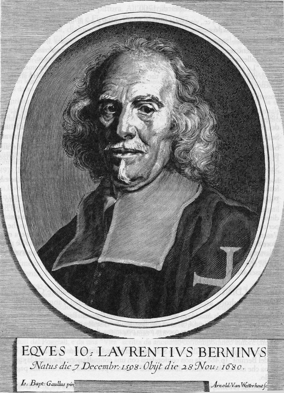 Portrait of Gian Lorenzo Bernini known as The Bernini (1598-1680), Italian sculptor, painter and architect. Engraving by Arnold Van Westerhout from 1682. by Unknown artist