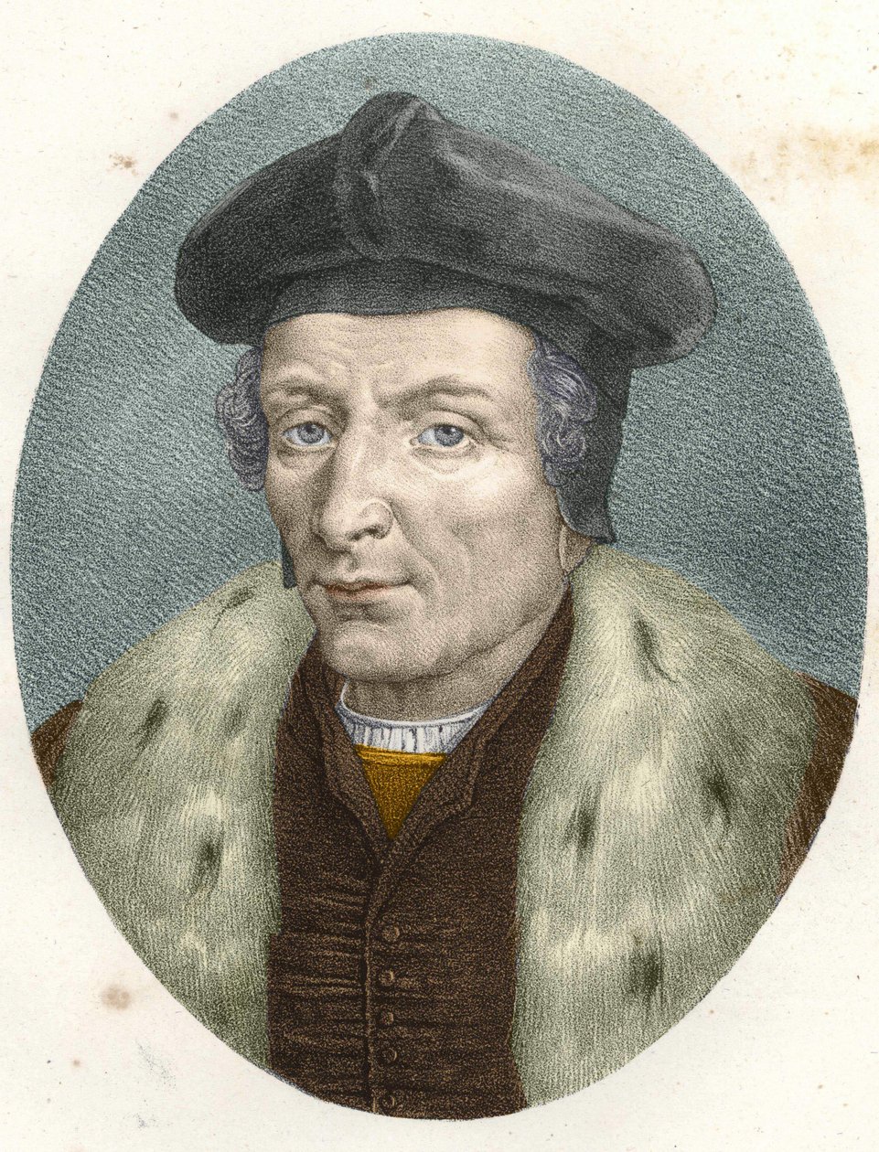 Portrait of Guillaume Bude (Budee) (Budaeus) (1467-1540), engraving 19th century by Unknown artist