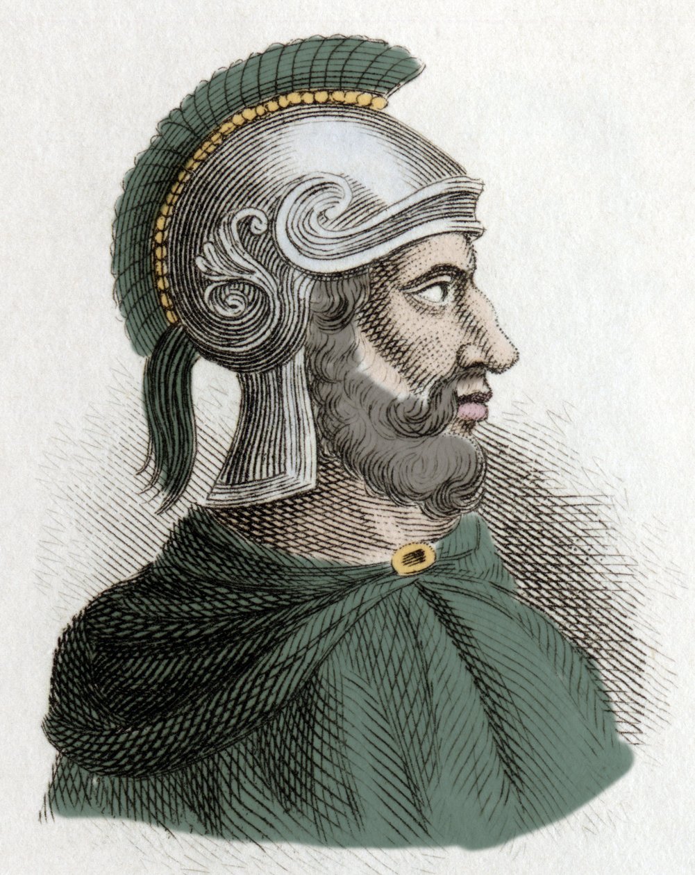 Portrait of Hamilcar Barca (circa 275-228 BC), statesman and Carthaginian general (engraving) by Unknown artist