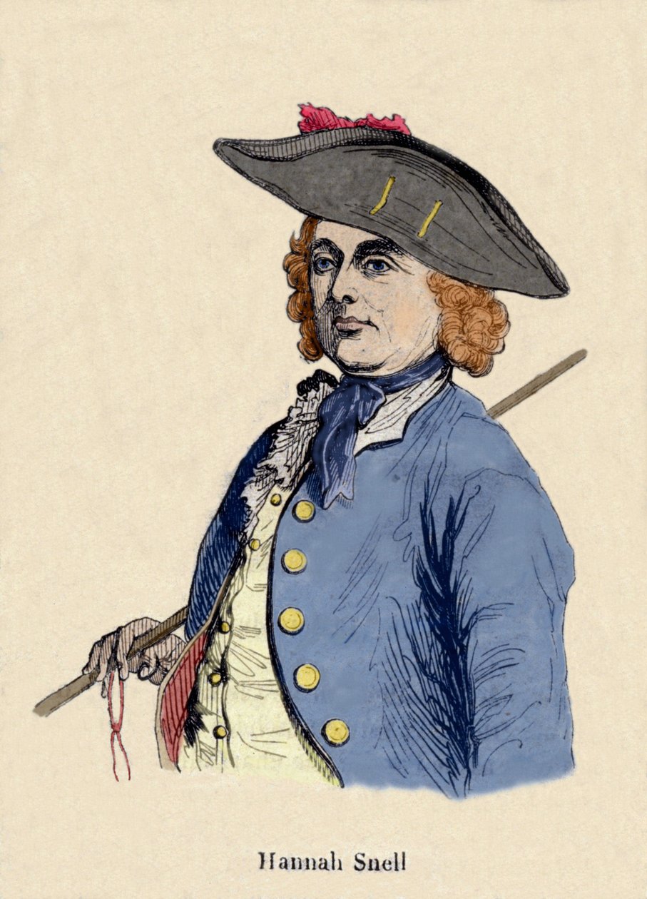 Portrait of Hannah Snell (1723-1792) female soldier, was an Englishwoman who took the role of a man to become a soldier by Unknown artist