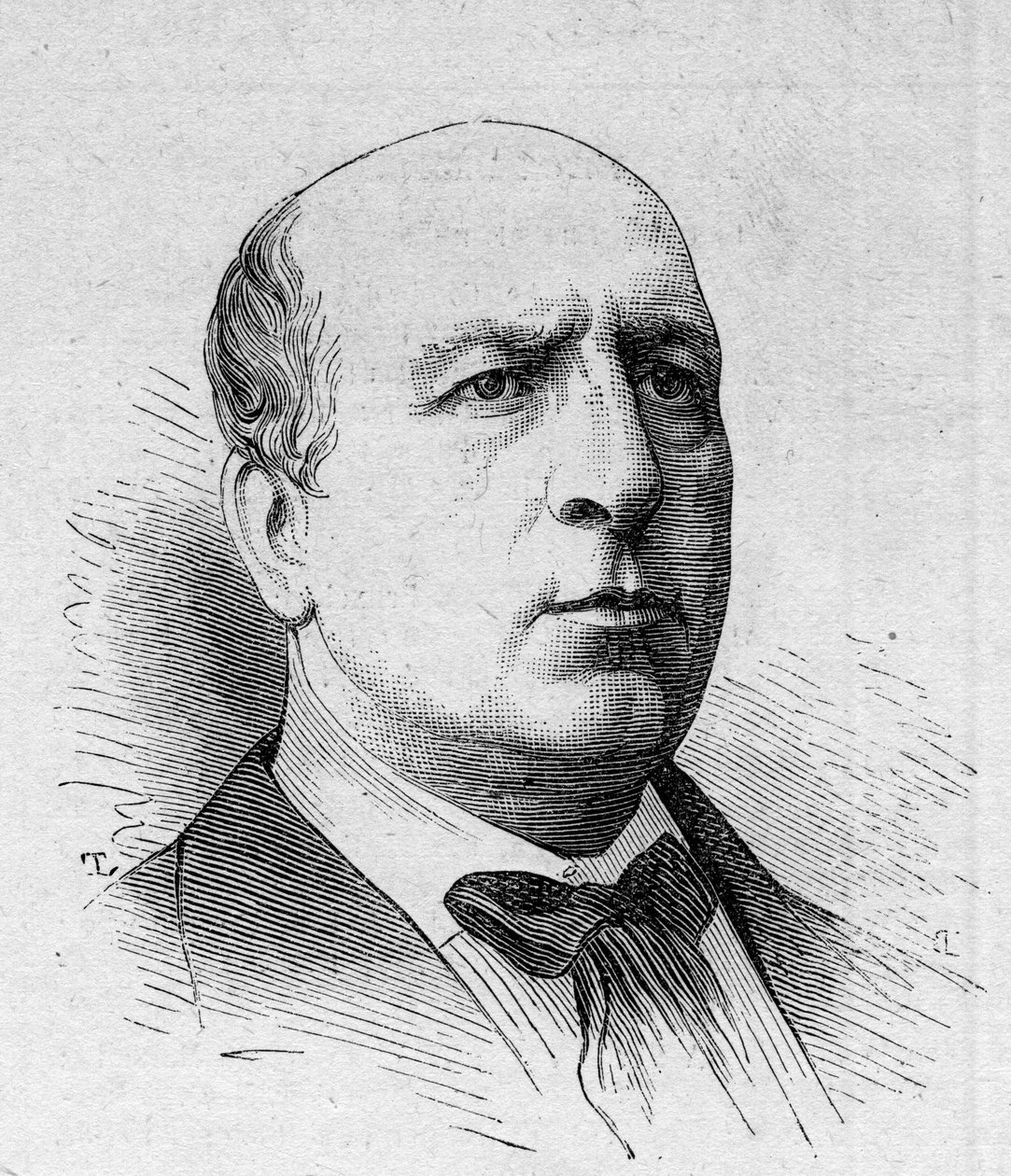 Portrait of Henri Maubant, French comedian, member of the Comedie Francaise. Engraving in Le Monde Illustré n°1168 of 16 August 1879 by Unknown artist