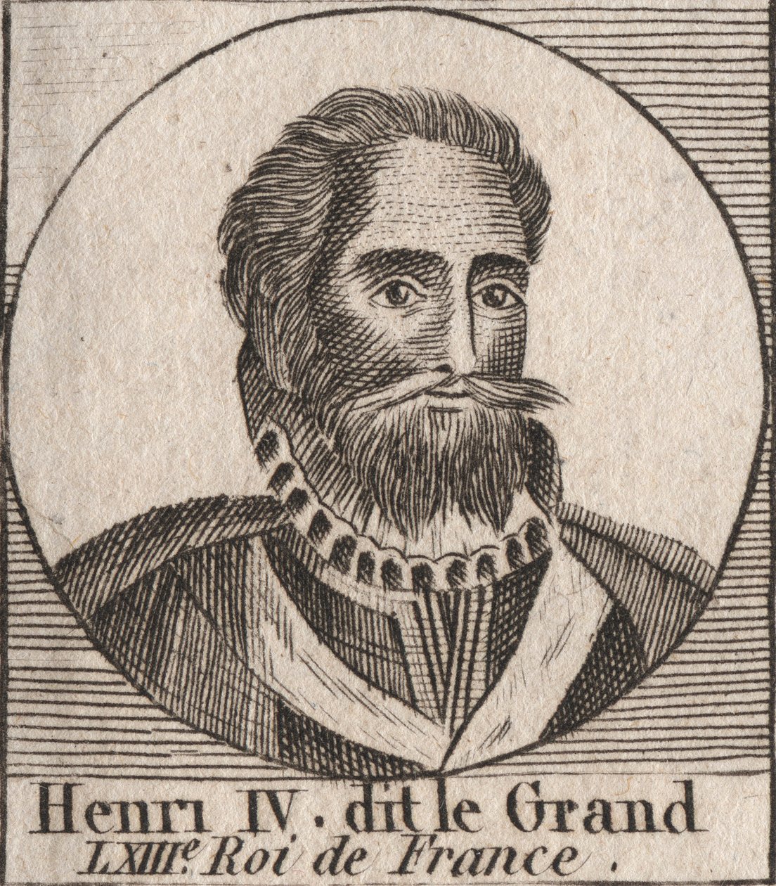 Portrait of Henry IV (1553-1610) King of France - Portrait of Henry IV (1553-1610) King of France - engraving from Instruction sur l