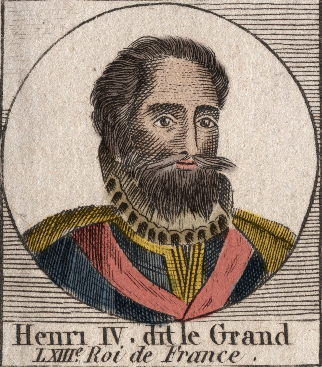 Portrait of Henry IV, King of France - engraving from 