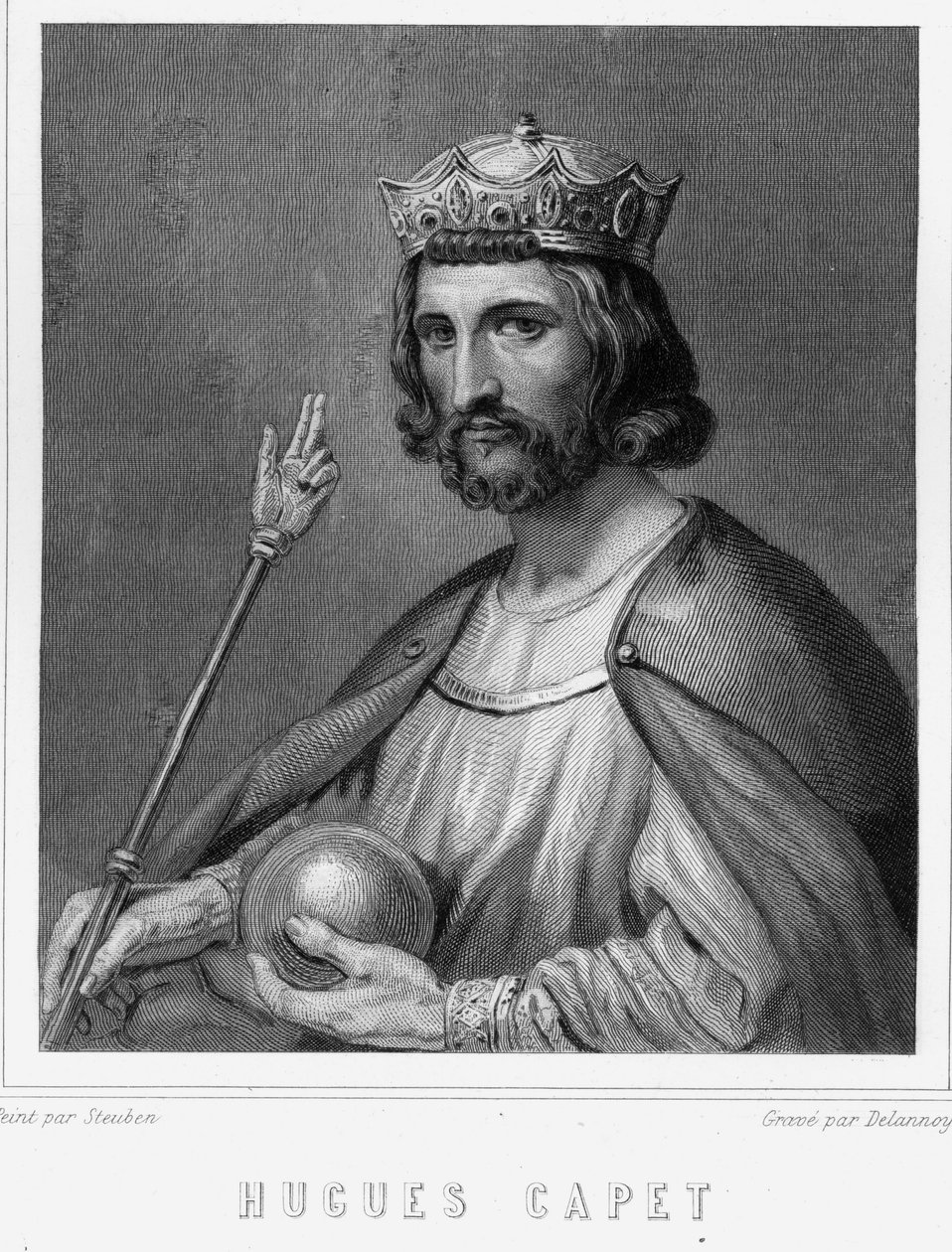 Portrait of Hugues I Capet (v. 941 - 996), Duke of France and then King of France - in 