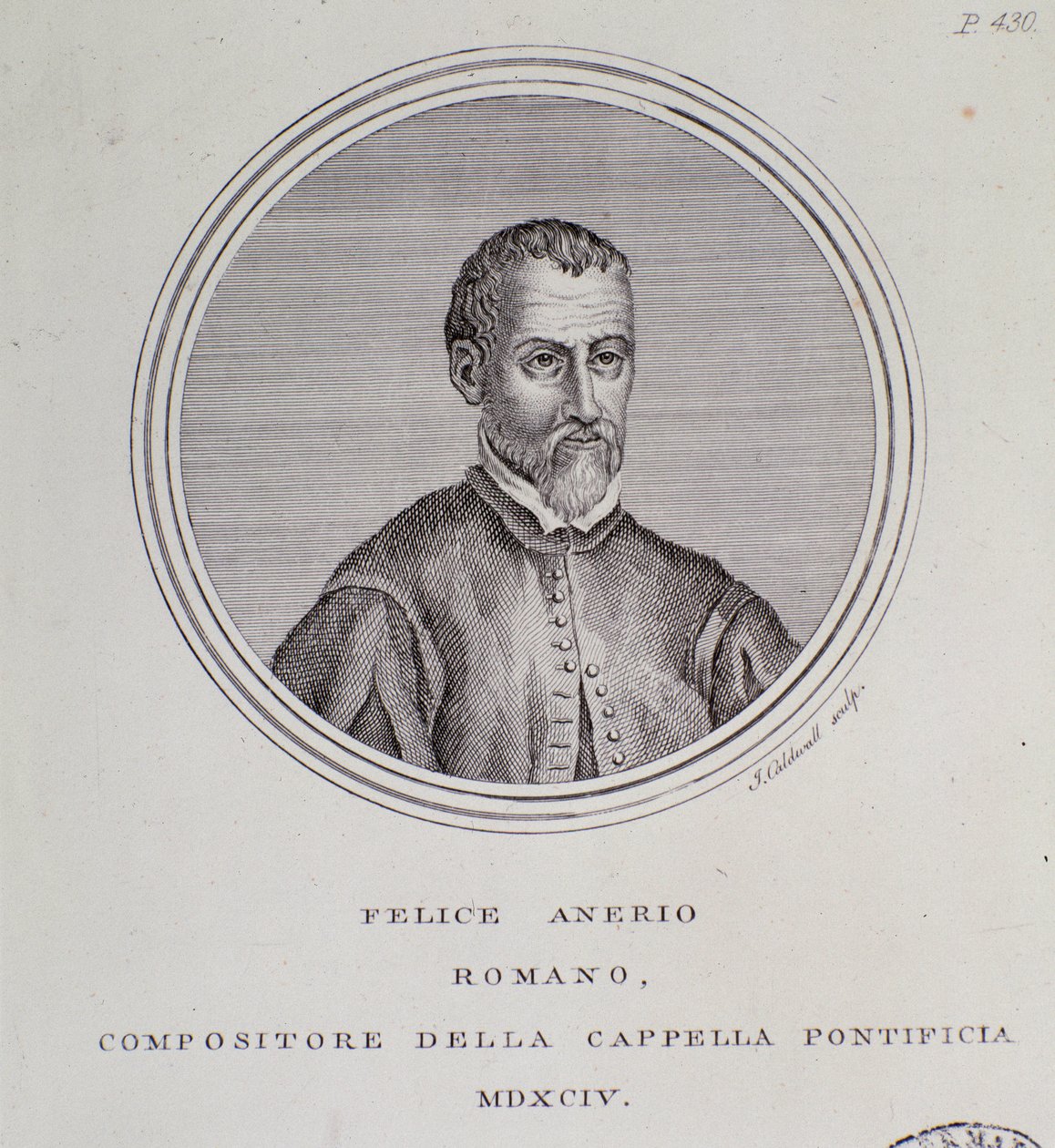 Portrait of Italian Composer Felice Anerio by Unknown artist