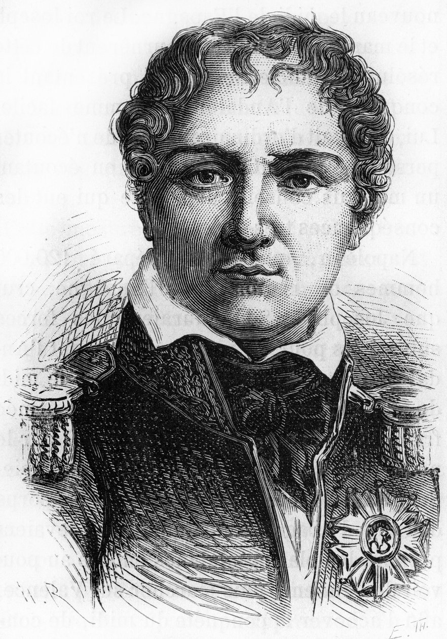 Portrait of Laurent Gouvion Saint Cyr (1764 - 1830). Engraving in 