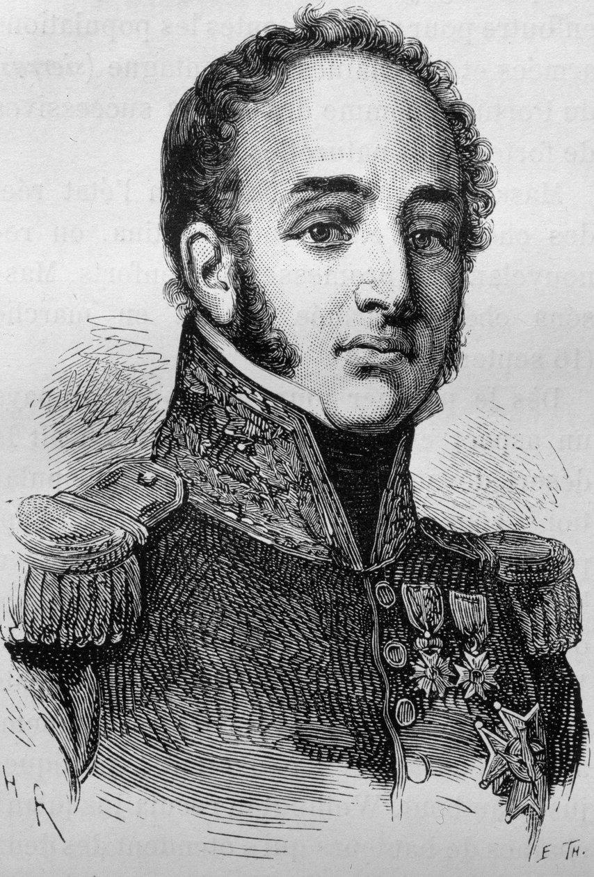 Portrait of Louis Gabriel Suchet (1770-1826). Engraving from 
