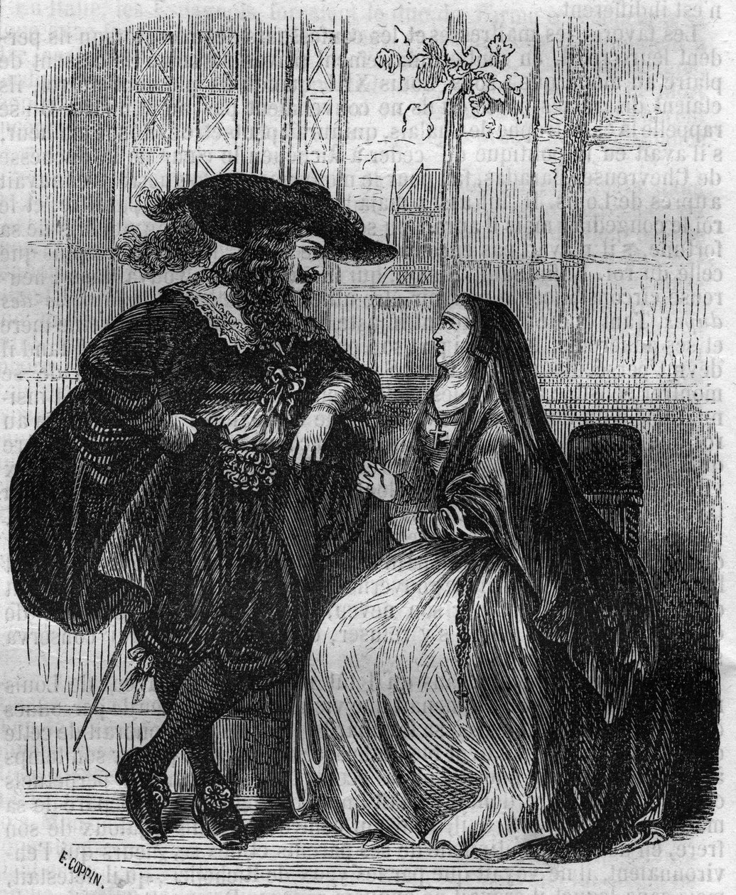 Portrait of Louis XIII (1601-1643) King of France and Mademoiselle de Lafayette (engraving of the 19th century) by Unknown artist