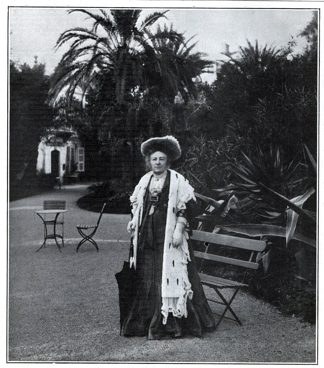 Portrait of Madame Juliette Adam (1836-1936), French Writer, Polemist and Feminist in Nice in 1905 by Unknown artist