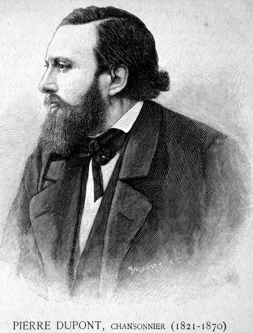 Portrait of Pierre Dupont, Chansonnier (1821 -1870) - in Les Contemporains by Unknown artist