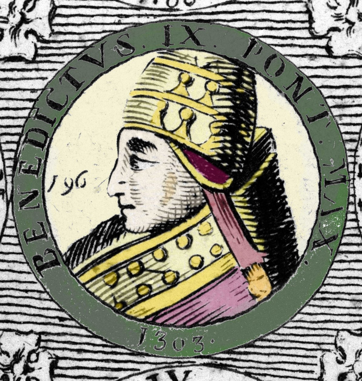 Portrait of Pope Benedict IX (engraving of the 19th century) by Unknown artist