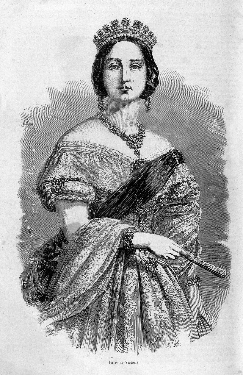 Portrait of Young Queen Victoria - Engraving, Mid-19th Century by Unknown artist