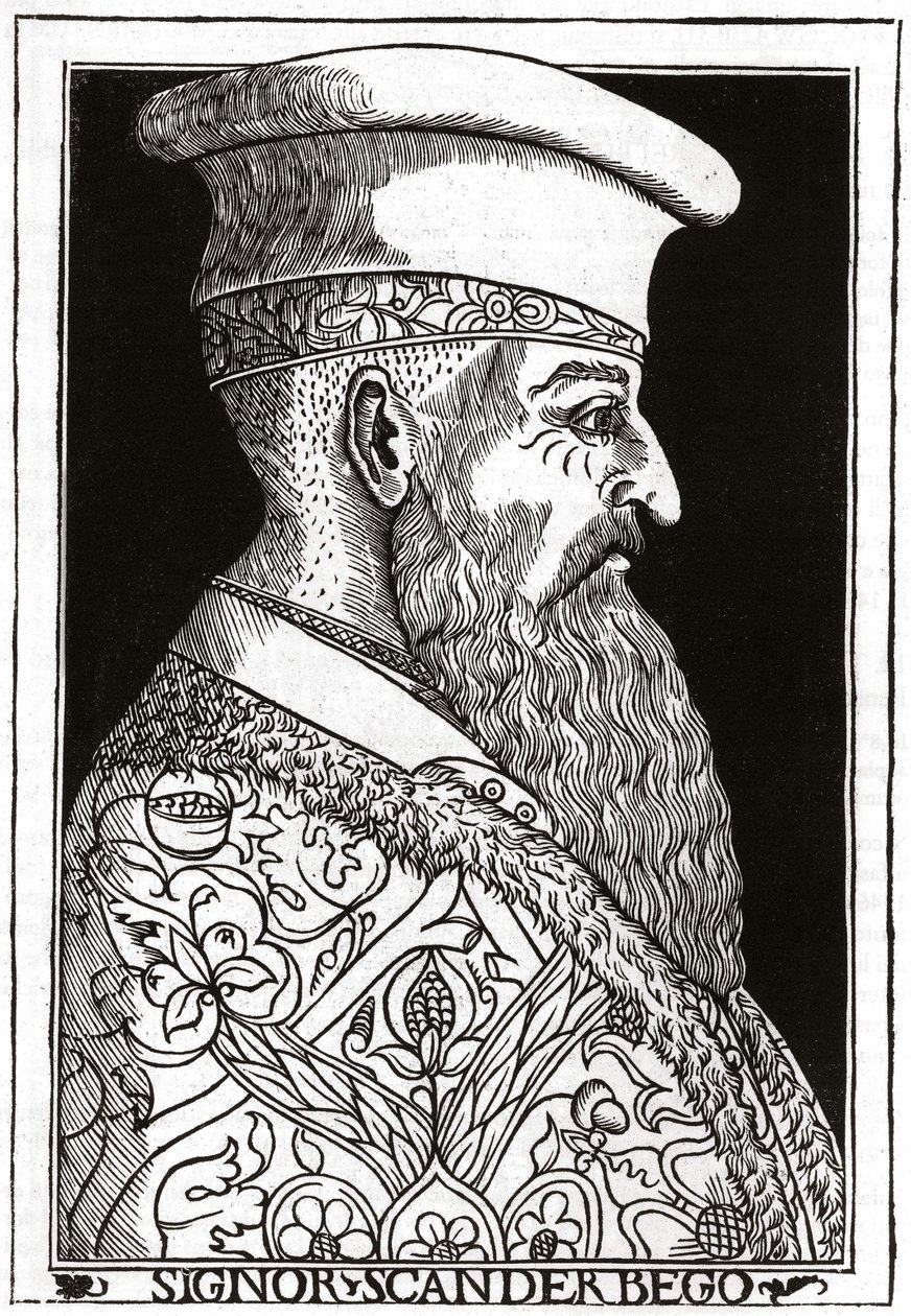 Portrait of Skanderbeg (or Scanderbeg) (1403 - 1468), Albanian warman by Unknown artist