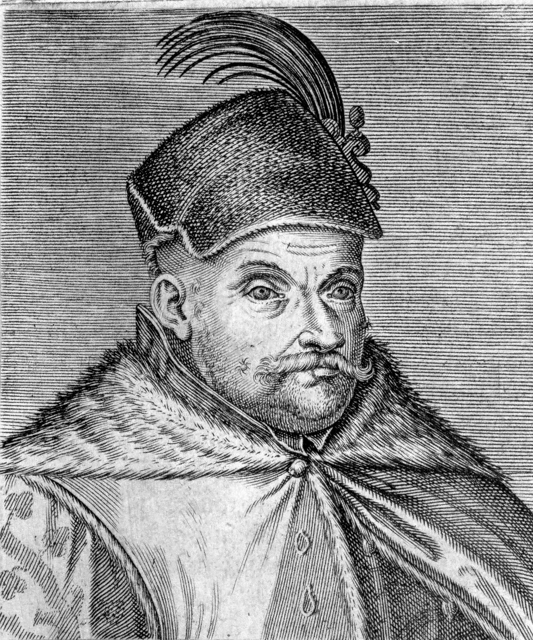 Portrait of Stephen I Bathory, Prince of Transylvania and King of Poland. Engraving of the 16th Century by Unknown artist
