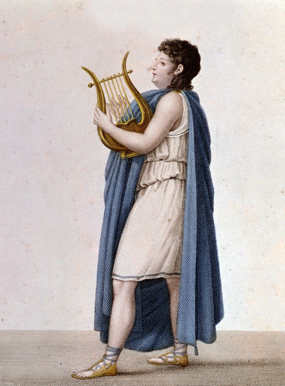 Portrait of the French tenor Adolphe Nourrit in the role of Orpheus in Christoph Gluck