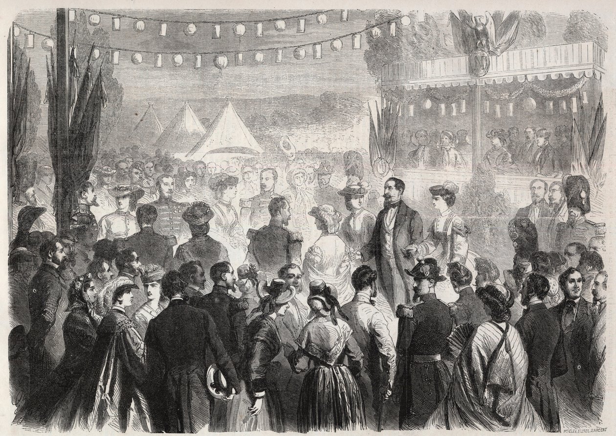 Improvised Quadrille of Honor by Napoleon III at the Camp of Grenadiers in Vichy on 21 July 1861 - Engraving in 