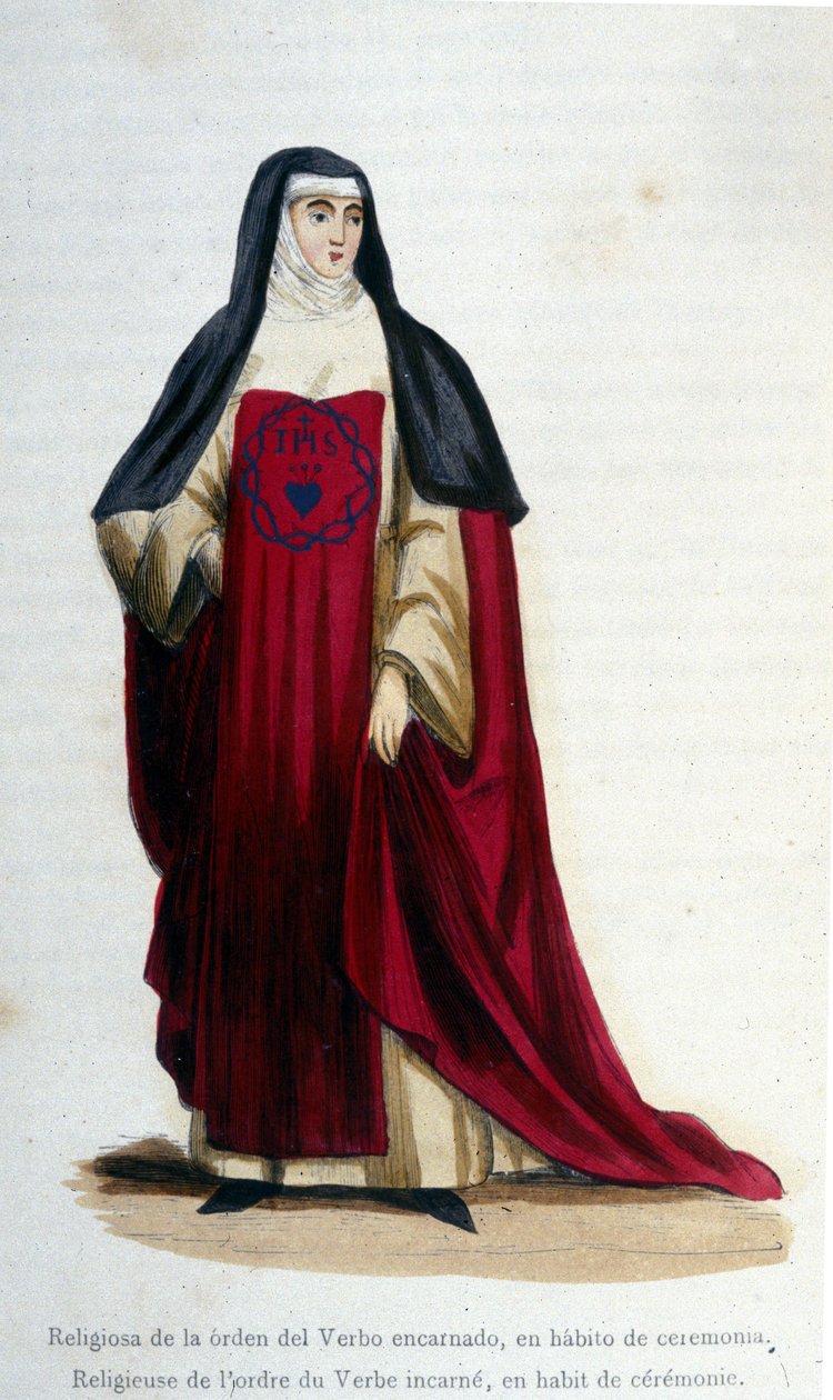 Religious of the Order of the Verb Incarnate in Ceremonial Dress. Engraving from an Album on Religious Orders, Paris by Unknown artist