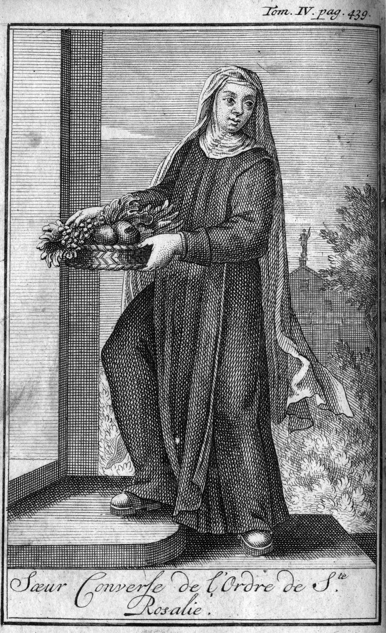 Religious order. Sisters converse from the Order of Saint Rosalia to Palermo in Sicily in the 17th century. In 