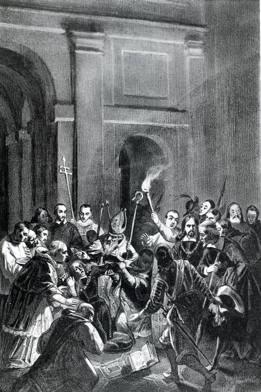 Representation of an exorcism scene by Unknown artist