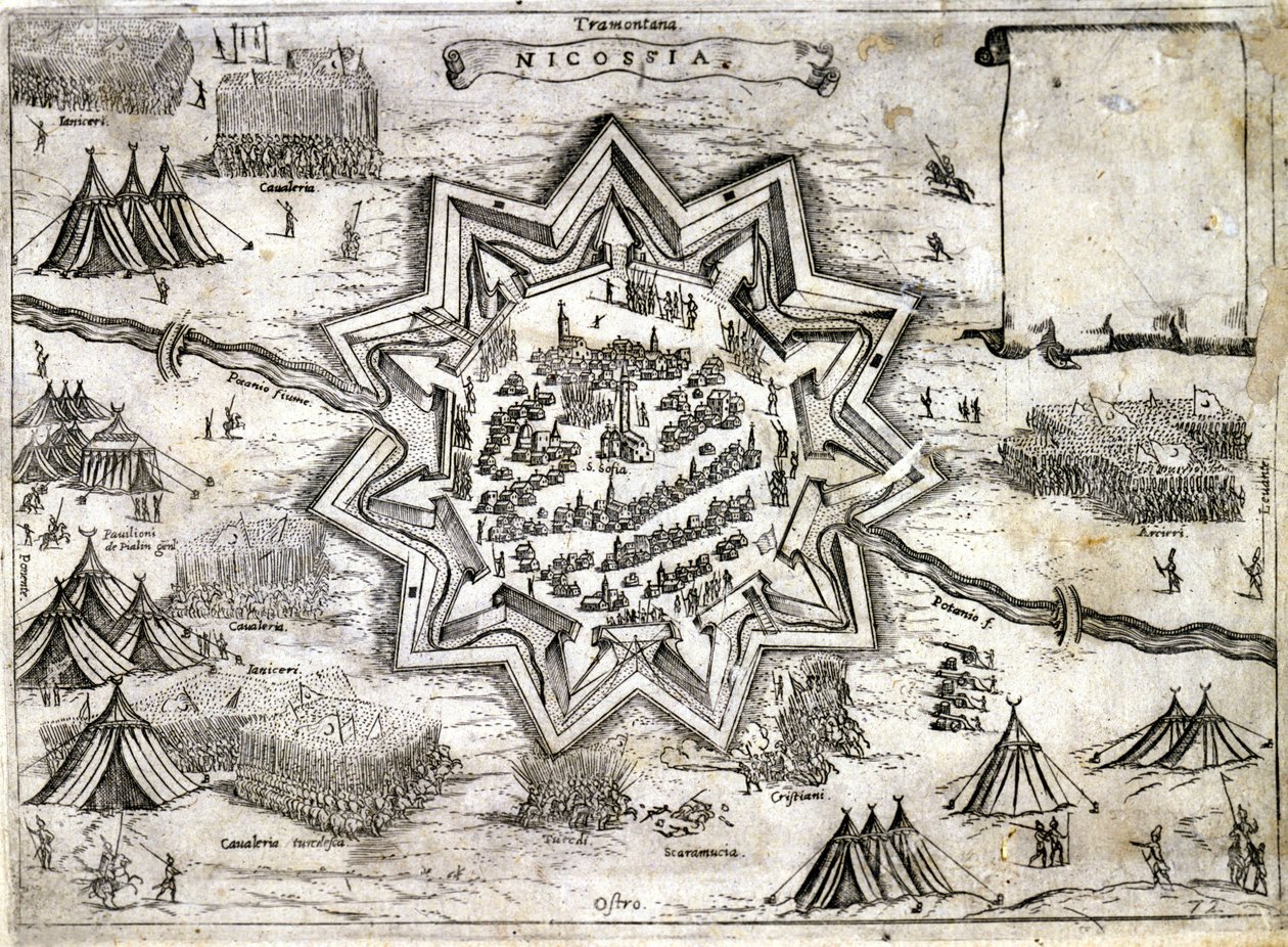 Representation of the siege of Nicosia on the island of Cyprus in 1191 during the 3rd Crusade by Richard Lion Heart. 16th century by Unknown artist