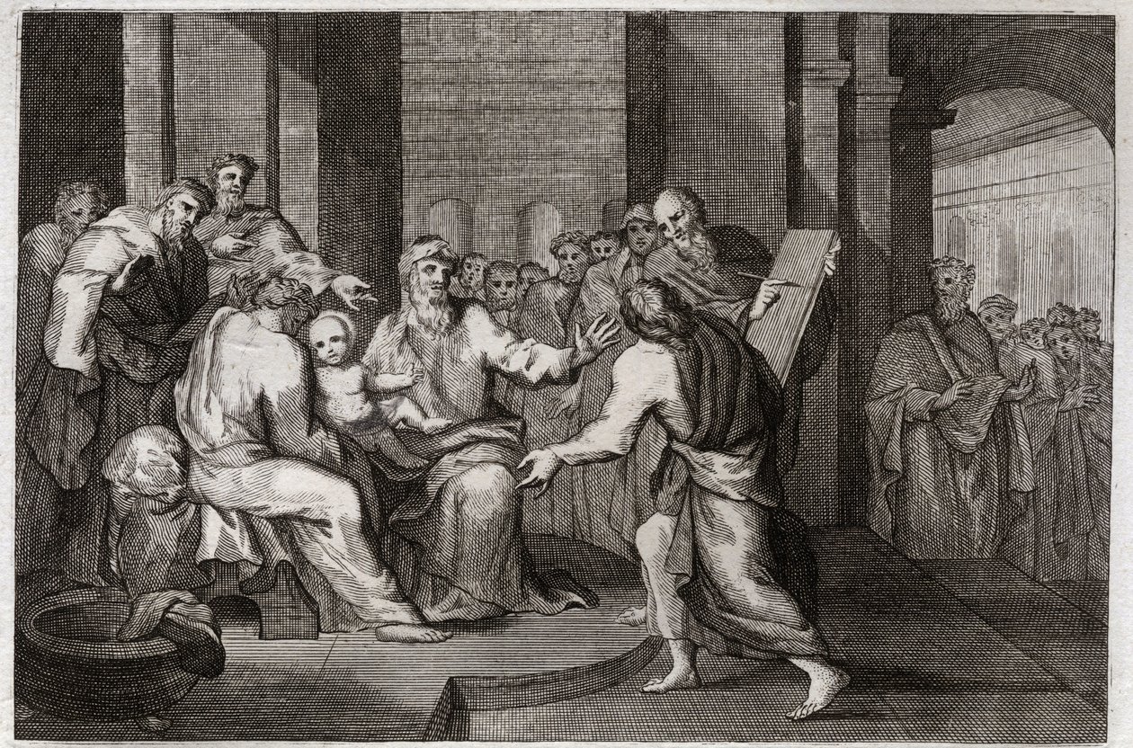 Royaumont Bible, New Testament: Circumcision of Jesus Christ. Illustration from 1811. by Unknown artist