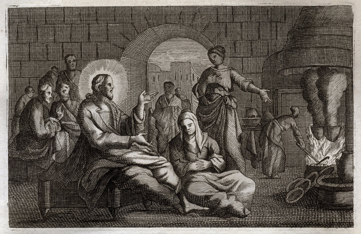 Royaumont Bible, New Testament: Martha and Mary (illustration from 1811) by Unknown artist