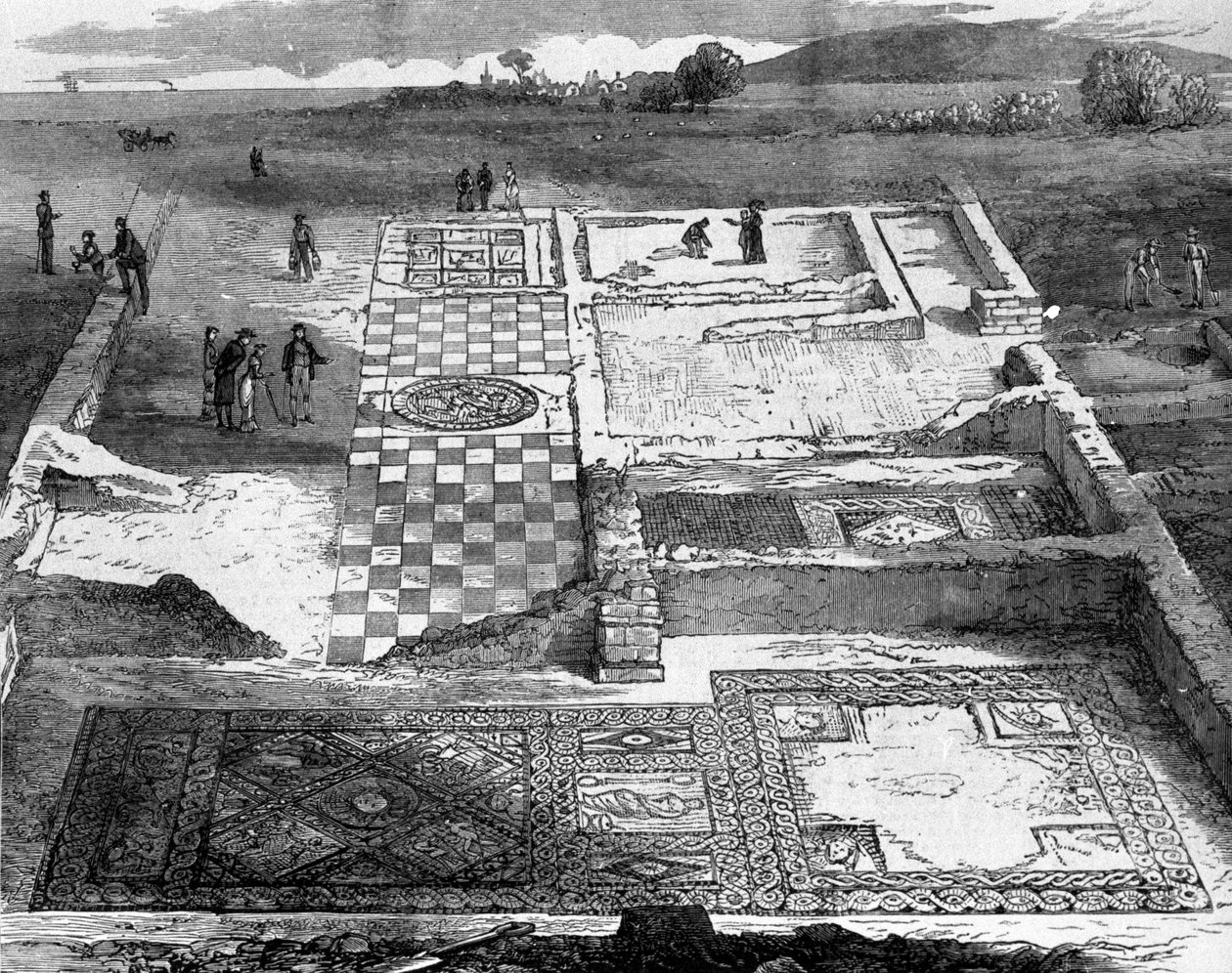 Ruins of a Roman villa near Brading on the island of Wight by Unknown artist
